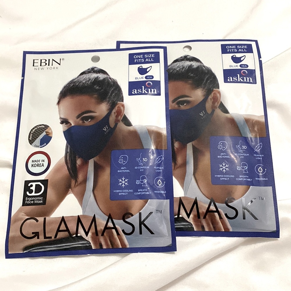 EBin New York One Size Fits All Blue Each askin Made in Korea 2 pack deal NEW